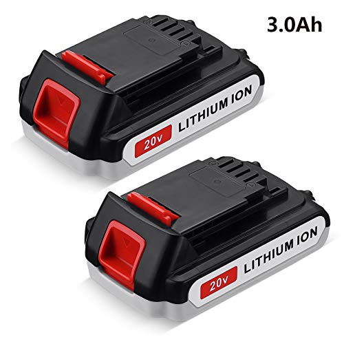 FirstPower LBXR20 3000mAh Replace for Black+Decker 20V MAX Lithium Battery LB20 LBX20 LST220 LBXR2020-OPE LBXR20B-2 LB2X4020 Cordless Tool Battery Extended Run Time 2-Packs