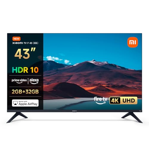 Xiaomi TV F 43, 43 Zoll (109 cm), 4K UHD, Smart TV, Fire OS8, Triple Tuner DVB-C/S/S2/T/T2,HDR10, MEMC,Sprachsteuerung mit Alexa, 2GB+32GB, Kompatibel mit Apple AirPlay