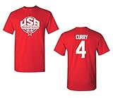 Jacted Up Tees USA Men's Basketball Stephen Curry #4 Front & Back Men's T-Shirt SHIPS FROM OHIO USA