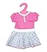 HappyBB Baby Doll Clothes Skirt Fits 16-18 inches American Girl Doll - Sun Flower Pattern Red Dress