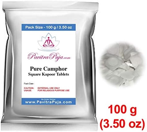 Pure Refined Camphor Square Tablets for Holy Spiritual Pooja Ganpati & Diwali Rituals