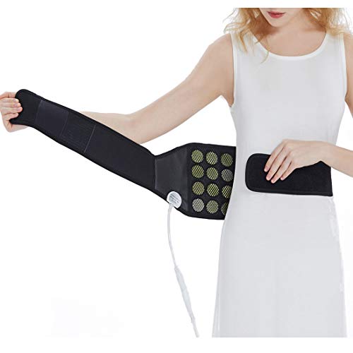 UTK Infrared Jade Heating Waist Belt for Lower Back Pain Relief - Far Infrared Heating Therapy Wrap for Lumbar & Stomach Pain, Auto Off, Temp Control