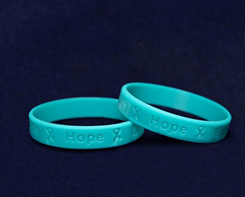 Teal Silicone Bracelets - Child Sized (Wholesale Pack - 25 Bracelets)