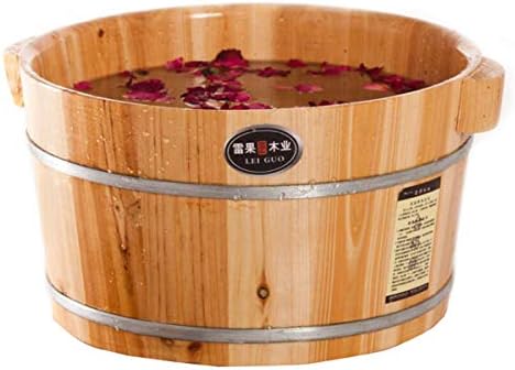 BYCDD Solid Wood Foot Basin, Bathroom Accessories Household Foot Bath Barrel Foot Washing Barrel Soaking Tub Bucket Bathtubs Foot Basin Wooden Bucket,Wood
