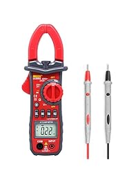 UYIGAO   Medidor de abrazadera digital con voltaje de CA CC, resistencia, corriente CA, prueba de diodo, linterna y pantalla LCD digital de 3 números, Negro, 1