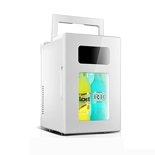 Click Here to See More Images Car Refrigerator 10L Portable Handle Small Refrigerator Refrigeration/heating 12V Car/220V Home Mini Fridge Dormitory Refrigerator 21.531.534.5cm -White