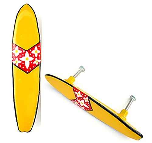 Amazon Com Yellow And Red Surfboard Knobs With Flowers Hawaiian