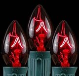 Novelty Lights, Inc. C7-5-RE Outdoor Patio Party Christmas Replacement Bulbs, Red, 25 Pack