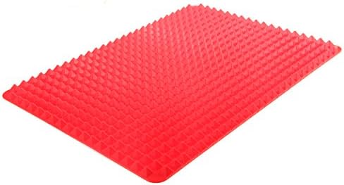 Gaposa Oven Cooking Mat Cooks Food Evenly Easy Clean Red Silicone Pyramid Pan Design (Pack of 1)