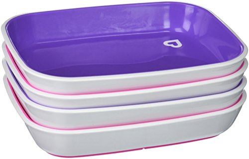 Munchkin Splash 4 Piece Toddler Plates, Pink/Purple