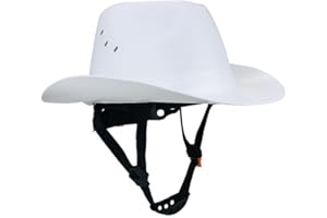 Gaicabi HDPE Full Brim Hard Hat Cowboy Safety Helmet with Vent Hole for Outdoor Construction Railway Rescue Work Cap B