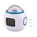 BGJOY Kids Alarm Clock Night Light Projector Lamp Bedroom Clocks with music Backlight Calendar Thermometer Birthday Clocck for Kids Children Baby Infants Boys Girls (White with blue)