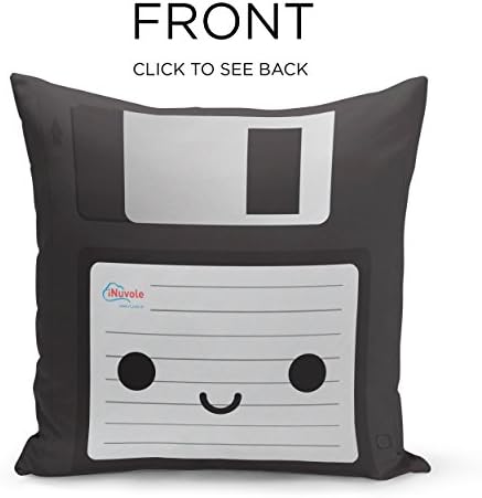 iNuvole Nostalgia Collection 3.5 Floppy Disc and Old Mac 18 x 18 inches Decorative Silky Soft Throw Pillow Covers with a Double-sided Print for Couch