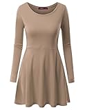 Doublju Round Neck Flared Skater Tunic Dress (Plus size available)