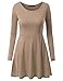 Doublju Round Neck Flared Skater Tunic Dress (Plus size available)