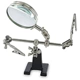 Ram-Pro Helping Hands Magnifier Glass Stand with Alligator Clips - 4x Magnifying Lens, Perfect for Soldering, Crafting & Inspecting Micro Objects