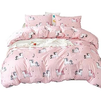 Amazon.com: WINLIFE Unicorn Bedding Set Pink Girls Bedding ...
