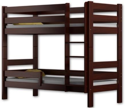 Bunk Bed Sophie, two sleeper, pine wood bed frame 180x80 (Walnut)