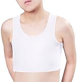 Uget Les Lesbian Tomboy Short Vest Chest Binder Tops XL White