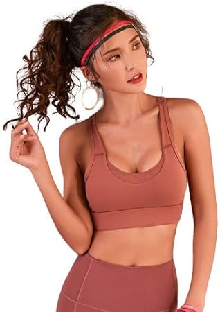 Empuje hacia Arriba Yoga Deportes Mujeres Bra Top Sin Espalda Aptitud Alambre Sujetador Libre Gimnasio Acolchado Deportes Top Atlético del Entrenamiento De Secado Rápido Bras,Marrón,M: Amazon.es: Hogar
