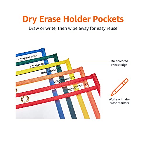 Amazon Basics Heavy Duty Dry Erase Ticket Holder Pockets 8.5" X 11