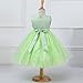 Weixinbuy Kids Girls Sequin Bowknot Sleeveless Summer Wedding Party Dress Green 5-6Y