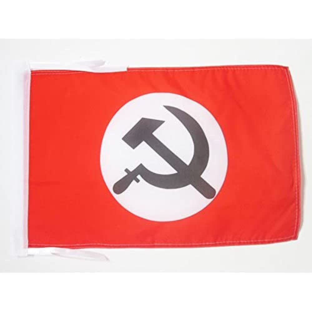 AZ FLAG - National Bolshevik Party Flag - 18'' x 12'' - 100% Polyester Russia - communist Russian Small Banner with Two Cords - Fade Resistant - Vivid Colors - 18x12 in - 45x30 Cm โ image 1