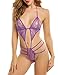 Avidlove Women's Sexy Lingerie Lace Halter V-Neck Lace Up Cut Out One Piece
