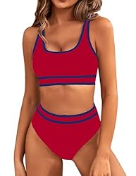 BMJL Womens Tummy Control Swimsuit High Waisted Two