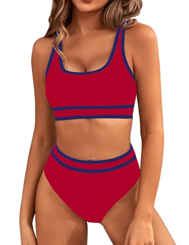 BMJL Womens Tummy Control Swimsuit High Waisted Two