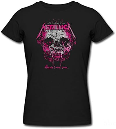 Dlaqdgog Women's Metallica Whateve I May Roam Short Sleeve T-Shirt Shirt