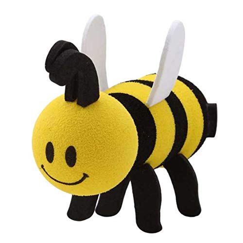 Idiytip Cute Honeybee Bee Queen Car Antenna Toppers Smiley Honey Bumble Aerial Balls Antenna Topper Auto Exterior Vehicle Roof Decor(#1)