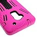 CoverON Hybrid Dual Layer Kickstand Case for HTC One Max - with Cover Removal Pry Tool - Black Hard Hot Pink Soft Silicone