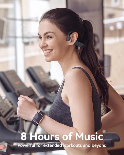 MONODEAL IP68 Waterproof Swimming Headphones with Bone Sound Bluetooth 5.4, Bone Conduction Headphones with 8GB Memory MP3 Player, Open Ear Headphones for Swimming Running