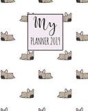 My Planner 2019: Frenchie Pattern Weekly Planner 2018 - 2019: 12 Month Agenda - Calendar, Organizer, by Olivia Planners