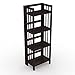 Stony Edge 4-Tier Folding Bookshelf | Espresso Wood Finish | 45x16x11.5 Inches | Book Shelf for Books and Trinkets | No Assembly Required | Foldable & Small Bookshelf for Home and Office