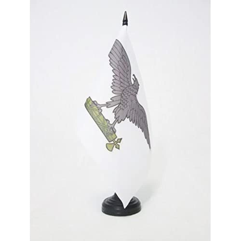 Drapeau de Table Aigle Sur Faisceau Rsi Socle Hampe Plastique, 21cm x 14cm, Noir