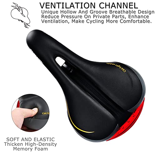 Comfortable Men Women Bike Seat DAWAY C66 Foam Padded Leather Road