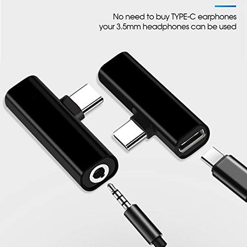 odestro® 2 in1 Splitter Cable for Type-C to 3.5mm Audio Jack for Listening Music on Earphone Headphone with Type-C USB C