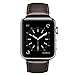 Apple Watch Band 42mm, OUHENG Retro Vintage Genuine Leather iWatch Strap Replacement for Apple Watch Series 3 Series 2 Series 1, Dark Brown with Silver Adapter