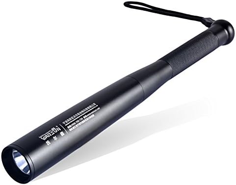 Warsun 3-Mode 300LM 16.1inch Hitter Aluminum  Baseball Bat Security Self Defensive Flashlight Powerful Tactical Torch Handheld LED Flashlight (Medium)