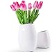 Shallylu 12Pcs Artificial Tulip Real Touch Tulip Flowers Fake Silk Flowers for Vases Wedding Home Room Party Decoration (Pink)
