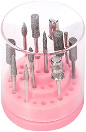 MissLytton Nail Drill Bit Holder Organizer, 48 Holes Acrylic Nail Drill Bit Box Container with Dust-proof Cover, Manicure Nail Arts Tools Organization