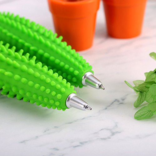 Creative Cactus Pen Ballpoint Pen Black Ink Pens Silly Gifts Office School Supplies 2 Packs by Meiso