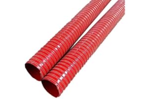 Red High-Temperature Resistant Silicone Duct Hose 2M - Flexible HVAC & Exhaust System Ducting (25mm-450mm) with Fiberglass & 