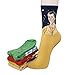 KONY Women's Cotton Art Patterned Fun Novelty Crew Socks, Women's Shoe Size 5-9 (Art Socks - 4 Pairs)