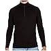 MERIWOOL Mens Base Layer 100% Merino Wool Heavyweight 400g Half Zip Sweater for Men Black
