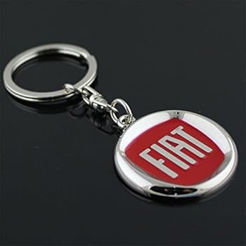 Amazon Com Fiat Leather And Enamel Key Ring Key Fob