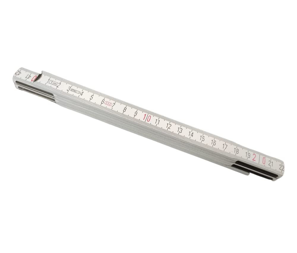 Wood 1 Meters Folding Wooden Ruler Measuring Metal Tips and Joints Carpenter STALCO