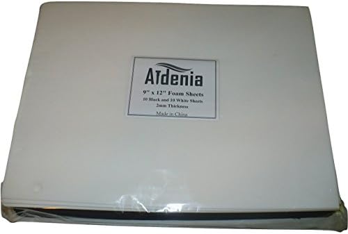Foam Sheets, 9" x 12", 2mm, 10 Black and 10 White Sheets by Aidenia